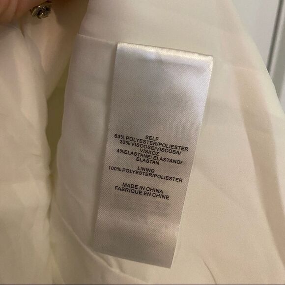 Nwt Tibi Twill Peplum Corset Full Zip Top Blouse Ivory - Picture 6 of 6